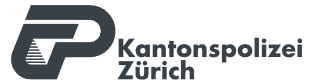 Kantonspolizei Zürich logo with a stylized P emblem and the words Kantonspolizei Zürich.